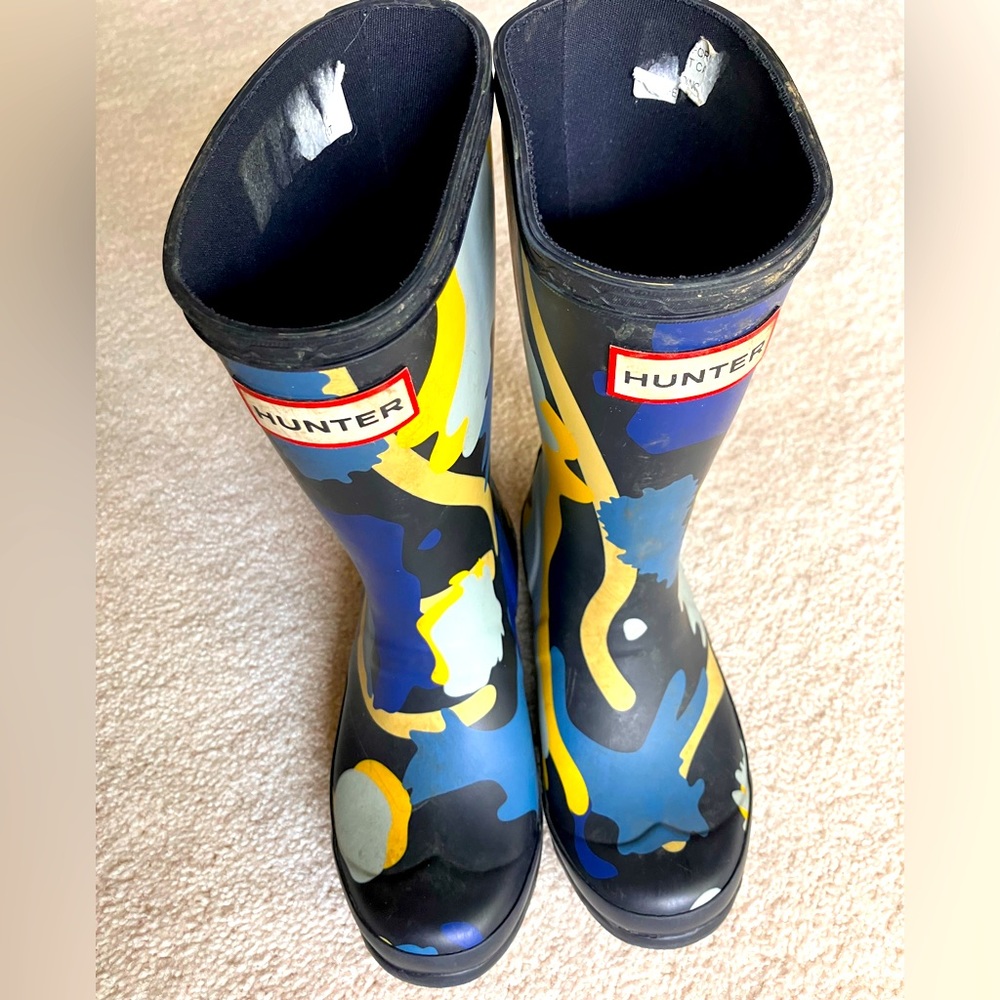 Hunter Camouflage Rain Boots With Buckles Boys Size 13